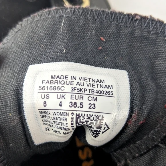 Chuck Taylor All Star Big Eyelets Leather High Top Sneaker Women's 6 Black - Picture 7 of 8